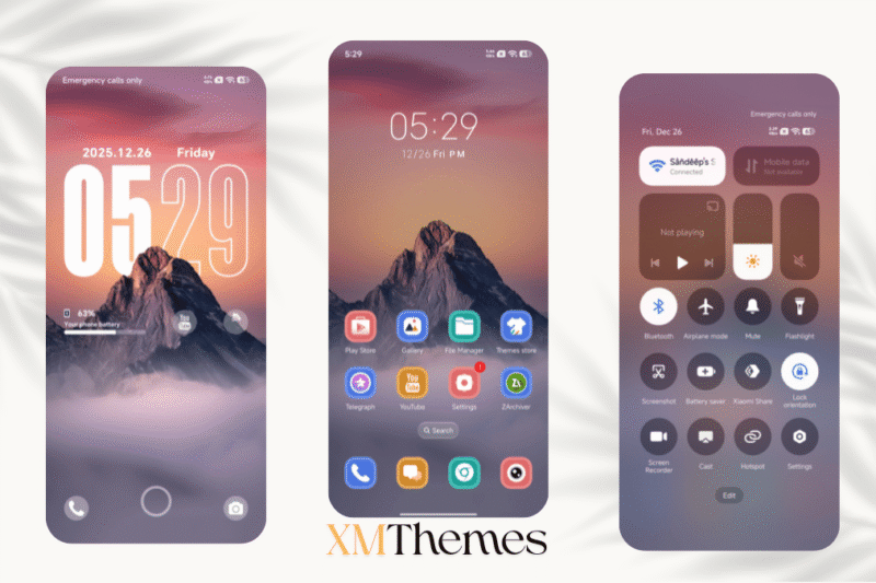 Gilt Peak Glow HyperOS Theme for Xiaomi Devices