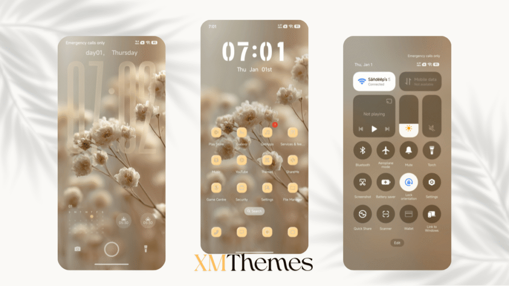 XMThemes 2 Glass Flower HyperOS Theme
