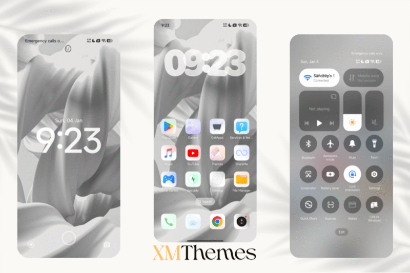 White Flowing V1 HyperOS Theme for Xiaomi Devices