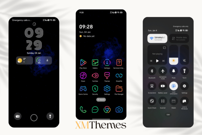 Line Amoled NeonX2 HyperOS Theme for Xiaomi Devices