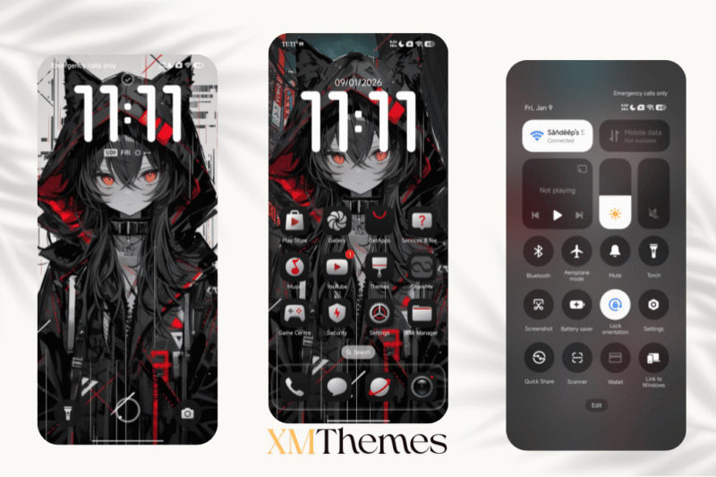 pacar merah hitam HyperOS Theme for Xiaomi Devices