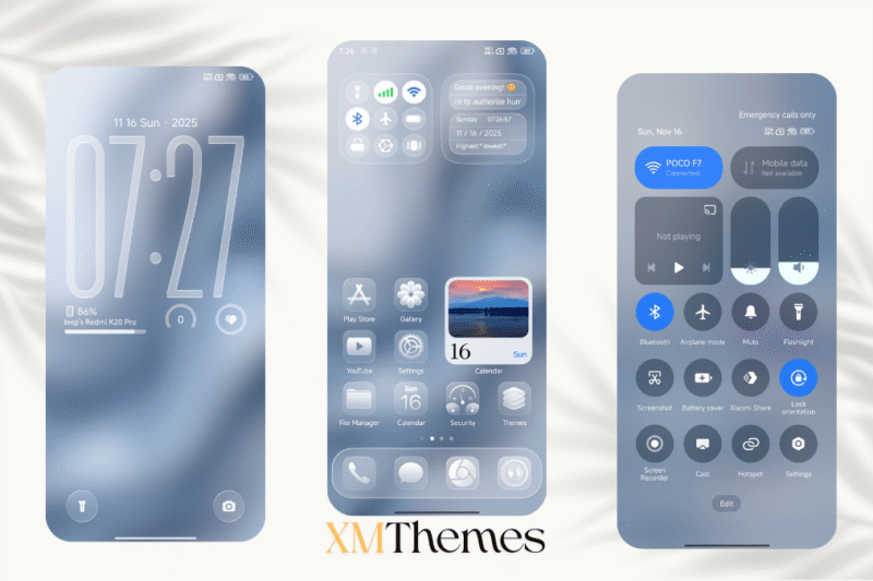 Glass 26M HyperOS Theme for Xiaomi Devices