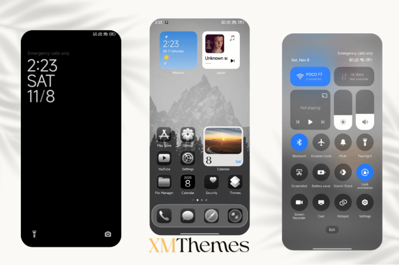 Black Flower HyperOS Theme for Xiaomi Devices