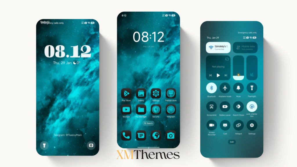 XMThemes 25 4 Turquoise Universe HyperOS Theme