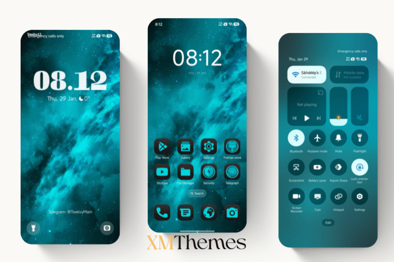 Turquoise Universe HyperOS Theme for Xiaomi Devices