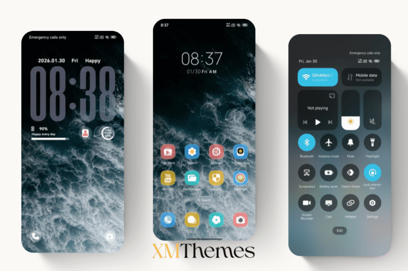 Sea Storm Surge HyperOS Theme for Xiaomi Devices