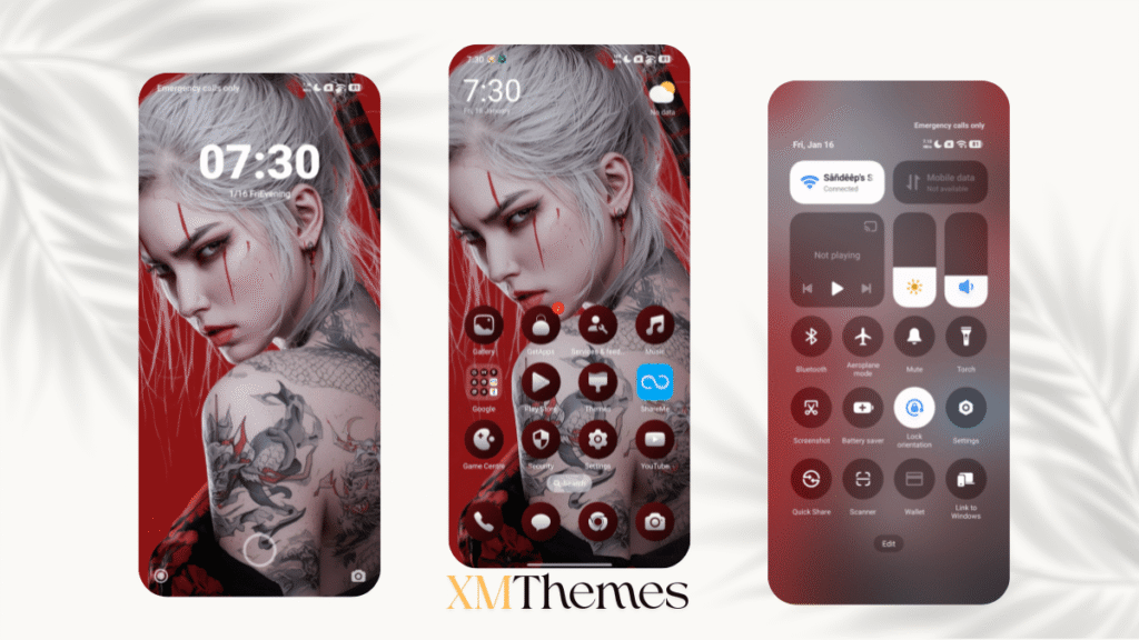 XMThemes 45 3 Scarlet Samurai HyperOS Theme