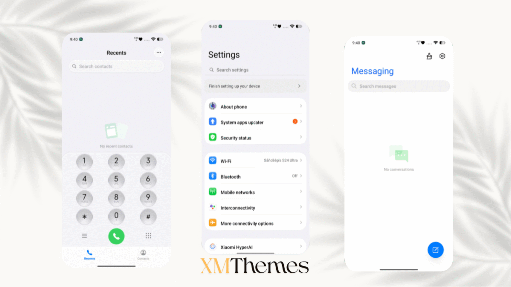 XMThemes 69 3 Green Leaves HyperOS Theme