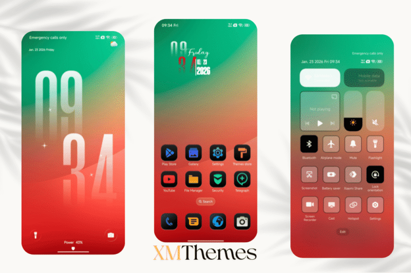 Red line HyperOS Theme for Xiaomi Devices