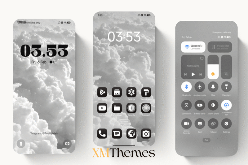 White Clouds HyperOS Theme for Xiaomi Devices