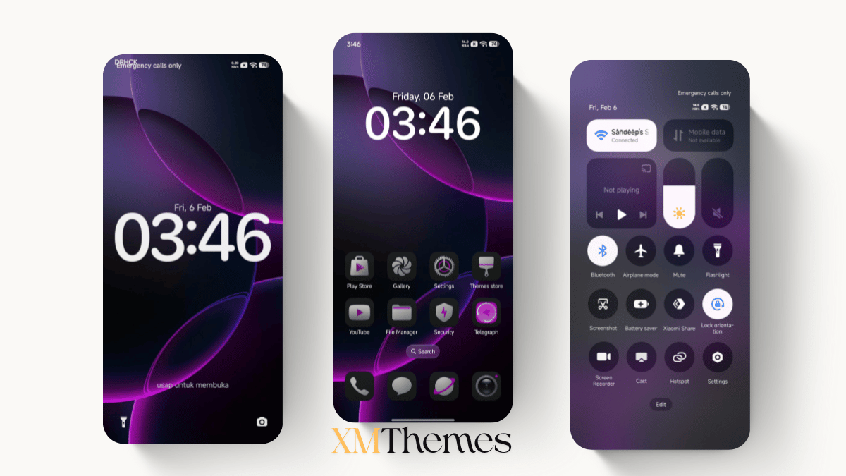 Ungu Hitman HyperOS Theme