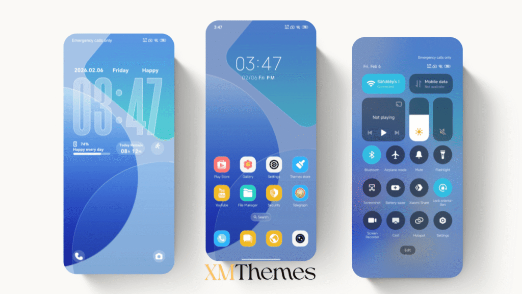 Cyan Glass HyperOS Theme for Xiaomi Devices 2 XMThemes 4 Cyan Glass HyperOS Theme
