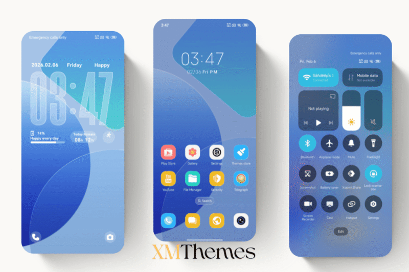 Cyan Glass HyperOS Theme for Xiaomi Devices