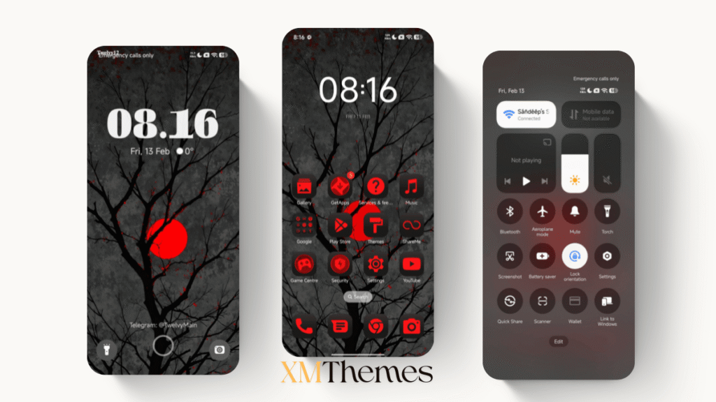 Red Moon HyperOS Theme for Xiaomi Devices 2 XMThemes 40 Red Moon HyperOS Theme