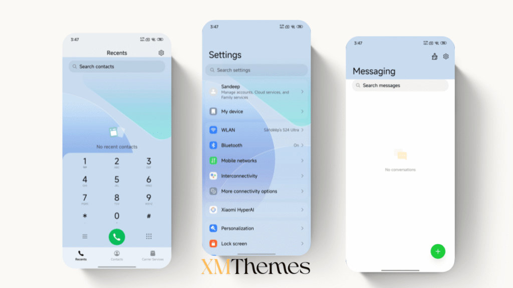 Cyan Glass HyperOS Theme for Xiaomi Devices 3 XMThemes 5 Cyan Glass HyperOS Theme