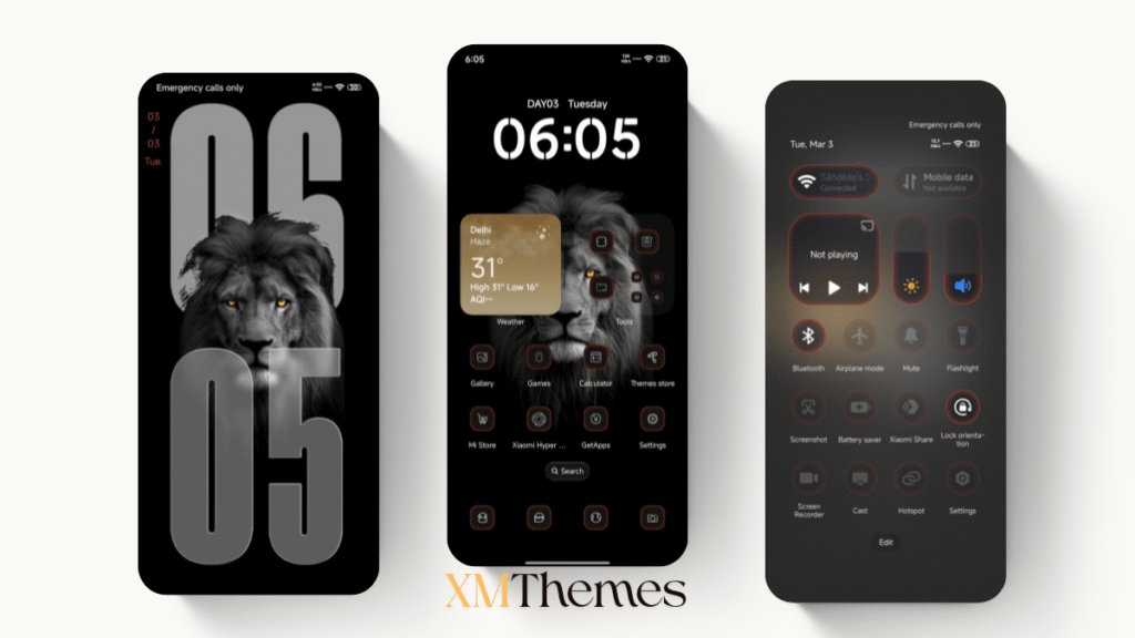 XMThemes Black Lion King HyperOS Theme