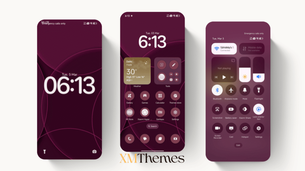 XMThemes 13 Putih Merah 1.2 HyperOS Theme