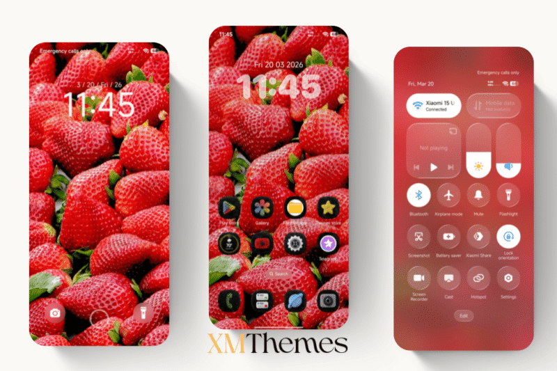 Strawberry HyperOS Theme for Xiaomi Devices