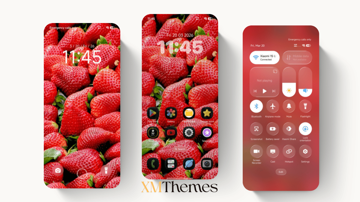Strawberry HyperOS Theme
