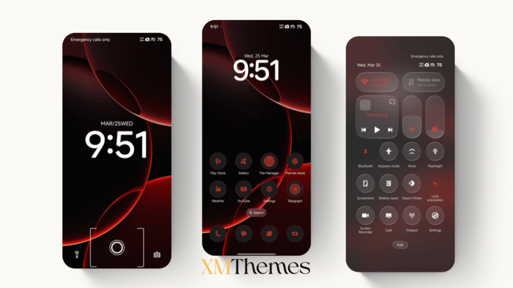 XMThemes 20 1 Putih Merah 3.0 HyperOS Theme