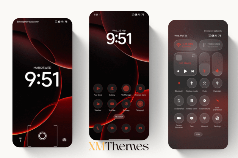 Putih Merah 3.0 HyperOS Theme for Xiaomi Devices