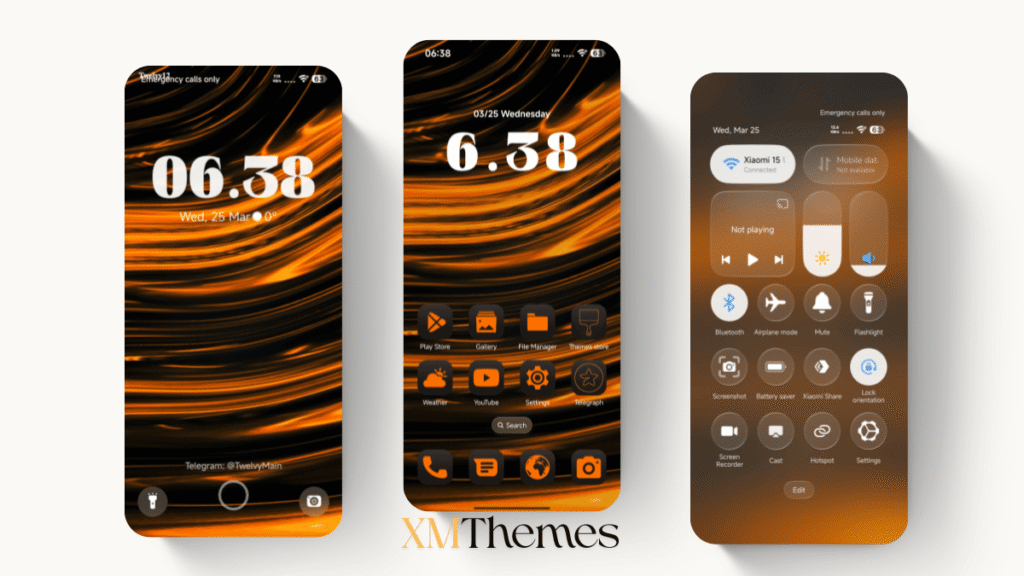 XMThemes 52 Orange Fluid HyperOS Theme