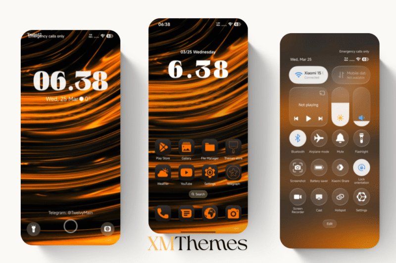 Orange Fluid HyperOS Theme for Xiaomi Devices