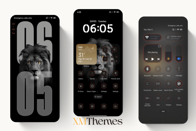 Black Lion King HyperOS Theme for Xiaomi Devices