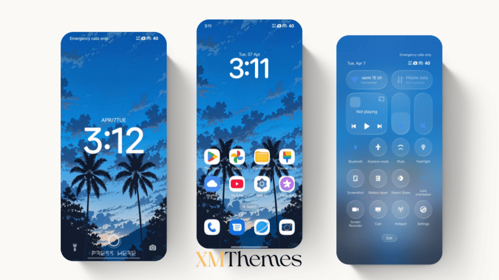 XMThemes 13 Putih Biru 3.0.3 HyperOS Theme