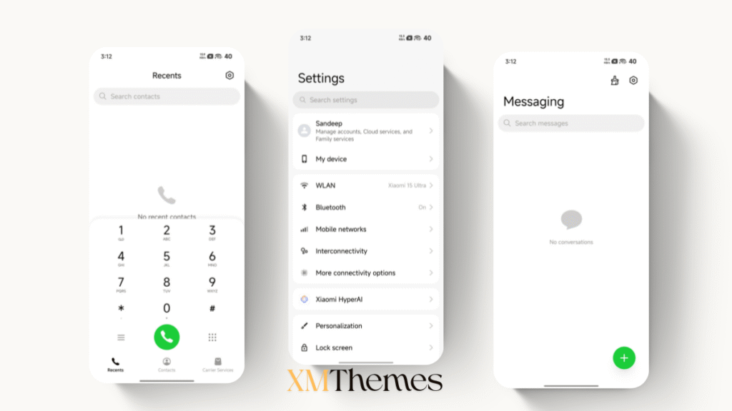 XMThemes 14 Putih Biru 3.0.3 HyperOS Theme