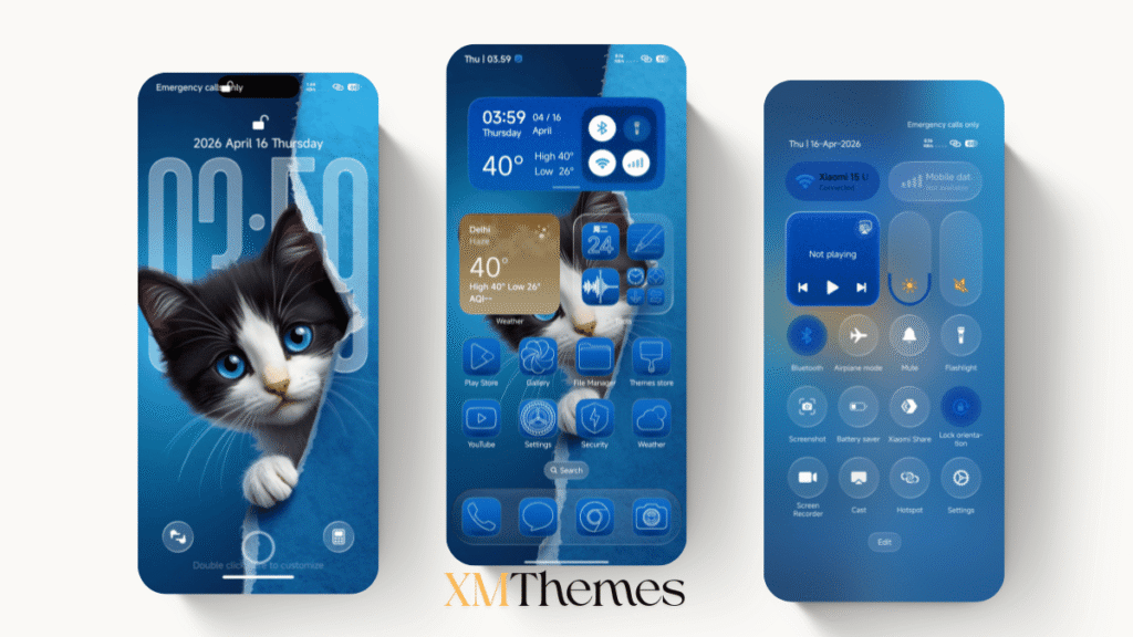 XMThemes 75 Blue HOS3 HyperOS Theme