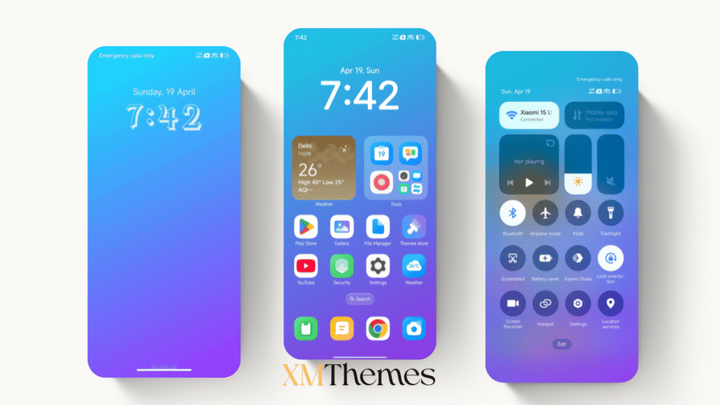 XMThemes Best Xiaomi Themes 13 Blues Mix -2.8 HyperOS Theme