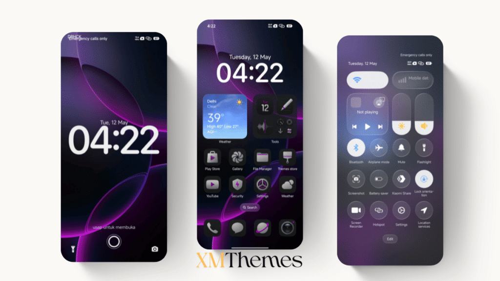 Ungu Hitam HyperOS Theme
