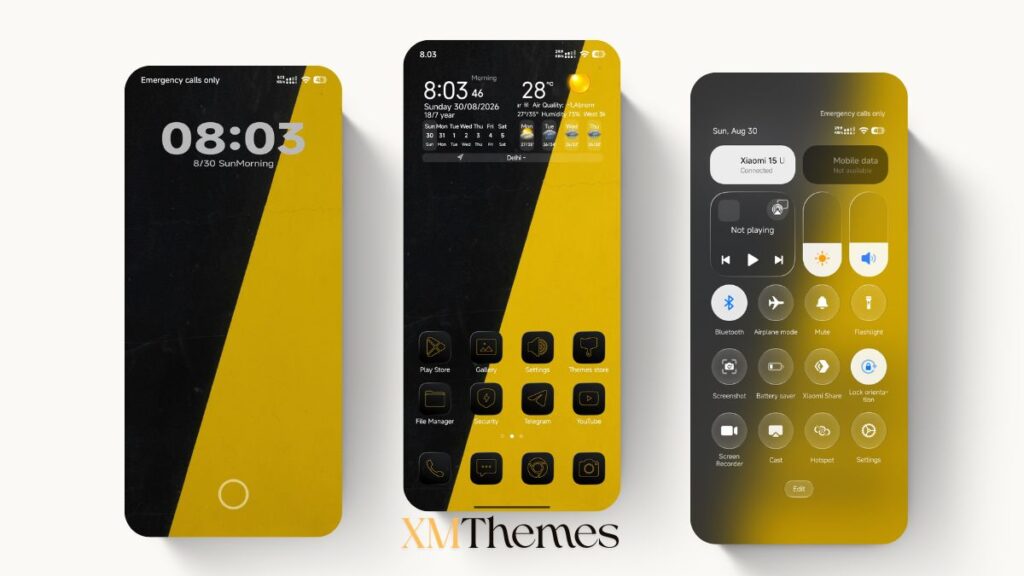 VK Yellow HyperOS Theme for Xiaomi and REDMI Phones 1 XMThemes Best Xiaomi Themes 42 VK Yellow HyperOS Theme