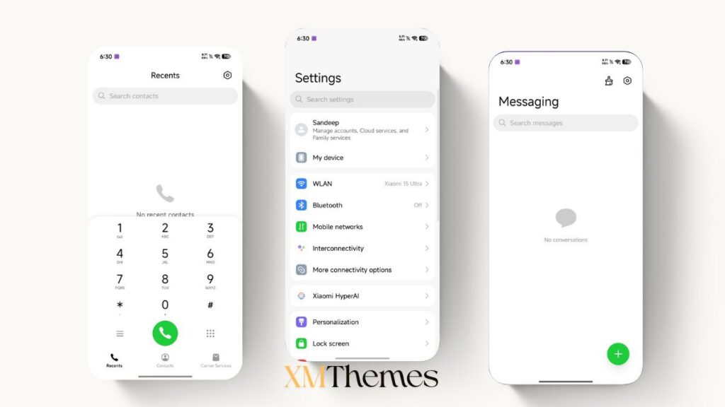 XMThemes Best Xiaomi Themes 50 Purple Real Glass HyperOS Theme