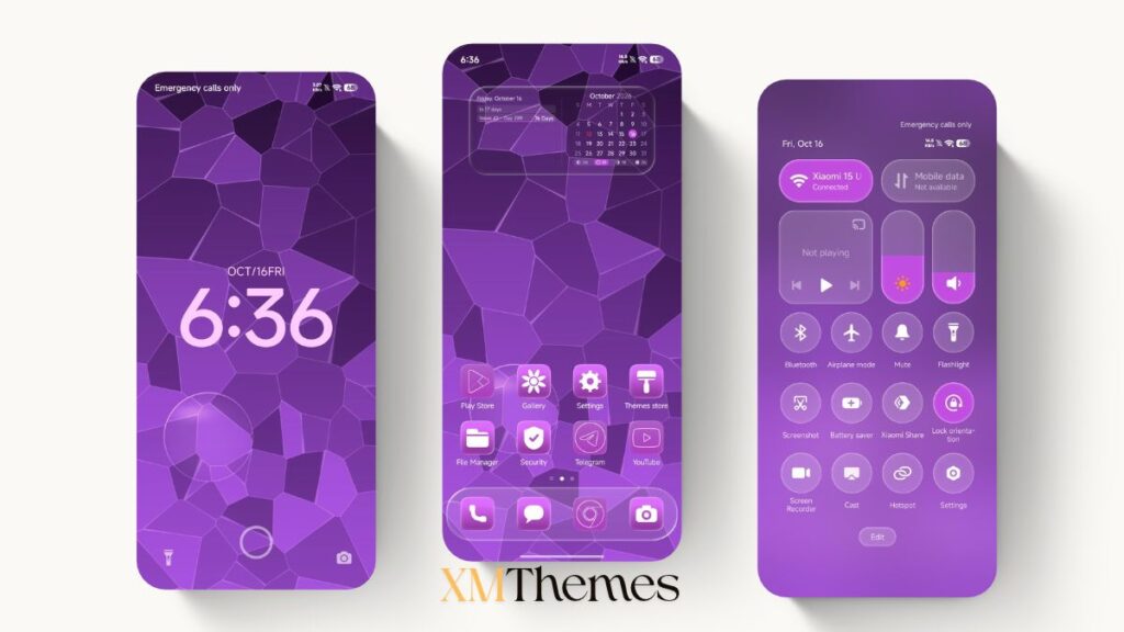 Amethyst RealGlass HyperOS Theme for Xiaomi and REDMI Phones 1 XMThemes Best Xiaomi Themes 58 1 Amethyst RealGlass HyperOS Theme